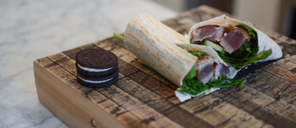 tuna roll and cookies